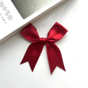 Factory Direct Sale 2.5cm Polyester Ribbon with Tail End Hand Knotted Gift Box Packaging Decoration Bow DIY Accessories Ribbon