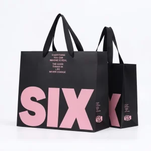 Factory Direct Sale Custom Own Logo Recyclable Degradable Luxury Fancy Clothing Shop Pink Craft Bag Recycled Materials for Guest