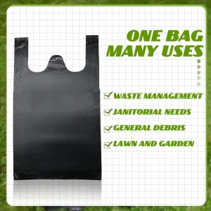 Factory Direct Sale PE Reusable Heavy Duty Black T shirt Bags with Side Gusset Custom Size Plastic Shopping Bags