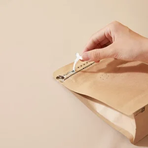 Factory Direct Sale Price Heat Seal Coffee Beans Zipper White Kraft Paper Bag With Matte Window