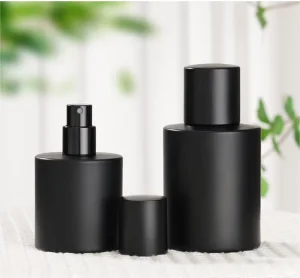 Factory Direct Sales Cylindrical Matte Black Crimp Luxury Perfume Bottle 50ml