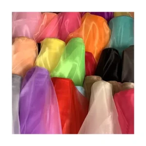 Factory Direct Sales Eco-Friendly Organic 100% Polyester Organza Fabric Various Colors for Garment Accessories Lightweight Stock
