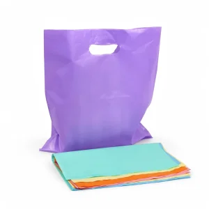 Factory Handle Tote PE Die Cut Plastic Shopping Bag Customized Printing Environmental Protection