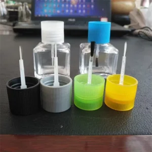Factory High Quality 40ml Square Glass Bottle for Slip Glue Leakproof Anti-corrosion Plastic Solvent Binder with Brush