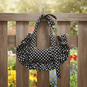 Factory Ins Popular Multi-color Optional Polka Dot Lady Dumpling Bag Moon Bag Custom logo Bow Strap Bag for Shopping