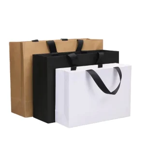 Factory Luxury Kraft Paper Cardboard Recyclable Gift Shopping Bags Custom Logo Print for Small Business Use Candle Craft Storage