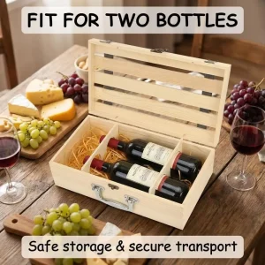Factory Luxury Red Wine Packaging Gift Boxes Wooden Storage Boxes Glass Bamboo Small Kitchen Use Organ Holder