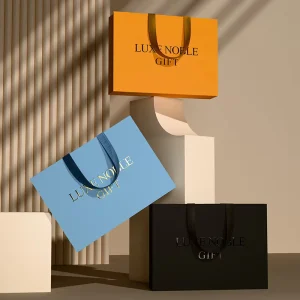 Factory Luxury Style Paper Bags Hand held Shopping Gift Bags Customizable With Your Own Logo For Clothing With Ribbon