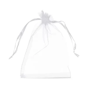 Factory Multi Purpose White Organza Bags 5×7 Inches W/drawstring