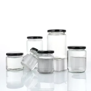 Factory Multifunctional Round Transparent Wide Mouth 240ml Glass Jar, Glass Food Storage Container with Lid