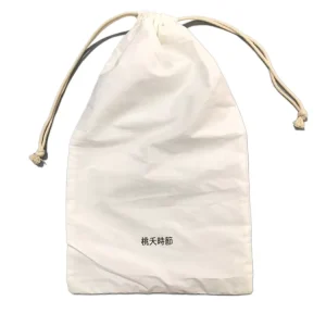 Factory Muslim Packaging Thin Cotton Drawstring Bag for Gift Promotional Offwhite Cotton Dust Bag with Custom Logo