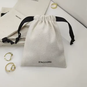 Factory New Custom Logo Drawstring Canvas Cotton Bag Luxury Muslin Recyclable Dust Cover for Shopping