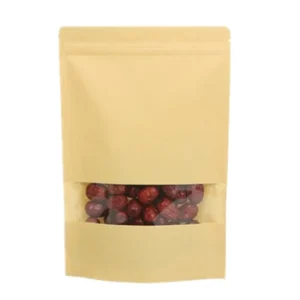 Factory Price Brown Kraft Paper Bags with Window for Popcorn 10x15cm
