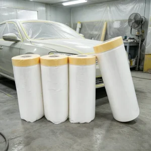 Factory Price Custom No Residue Sticky Pre taped Masking Tape Protection Film for Automotive Furniture Sheet Covering