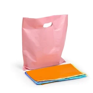 Factory Price Custom Printed Logo Reusable PE Plastic Die Cut Handle Bag Carrier Shopping Packaging Bags