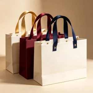 Factory Price Luxury Recyclable Wax Coated Paperboard Bags Cotton Rope Silk Screen Printing Custom Logo Christmas Candle Gift