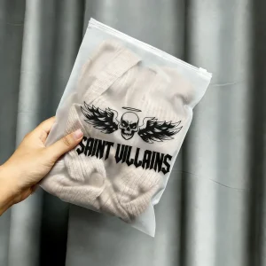 Factory Printing Logo Frosted Zipper Packing Plastic Poly Bag Custom Ziplock Packaging Bags for Clothing