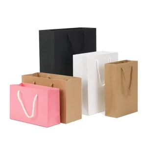 Factory Reusable Custom Printed Cardboard Shopping Bags with Logo Biodegradable Recyclable Promotion Supermarket Use