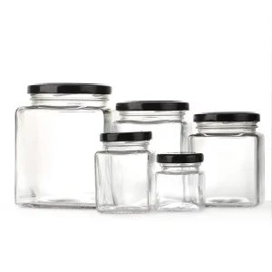Factory Square Shape Glass Jar Jam Jars With Twist Off Lid Honey Jars
