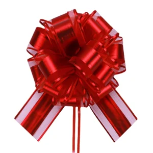 Factory Stock Christmas Ribbon and Bow Gift Package Assorted Color Pull Flower Star Bows for Box Basket Car Wedding Decoration