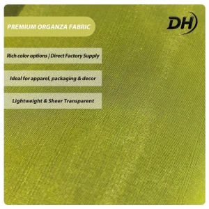 Factory Supply Glossy Polyester Organza Fabric Transparent Plain Organza Material for Bridal Dress Party Costume Apparel
