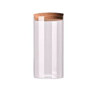 Factory Supply Multi Sizes Multi Purpose Food Grade Clear Glass Jar Moisture Resistant Soft Cork Household Storage Glass Jar