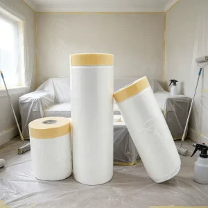 Factory Supply Waterproof Dust proof Self Adhesive Pre Taped Masking Film for Automotive Furniture Painting Protective