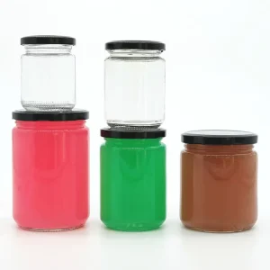 Factory Wide Mouth Glass Honey Jar Airtight Aluminum Cap Empty Glass Pot for Pickles Jam Food Packaging