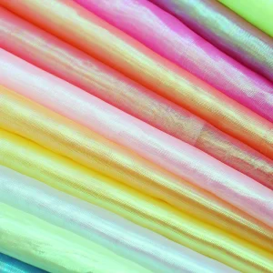 Fashion Color Laser Decorative Cloth Organdy Wedding Dress Skirt Organza Mesh Gauze Fabric