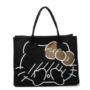 Fashion Heavy Duty Canvas Tote Handbag Women Versatile Daily Use Shoulder Bag Cartoon Print Factory Direct Price