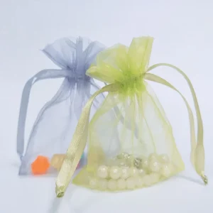 Fashionable Multicolored Organza Drawstring Pouches for Gift Packaging