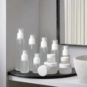Fast Shipping Variety Size 100ml Empty Frosted Cosmetic Packaging Glass Cosmetic Lotion Pump Bottles