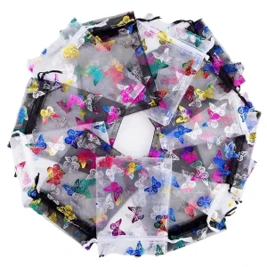 Festival Christmas Organza Drawstring Storage Bag for Jewelry Cosmetics for Living Room Lace Packaging