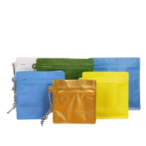 Flat Bottom Coffee Bag Packaging, Color Plastic Cotton Paper Coffee Bags, Food Grade Coffee Bag with Valve
