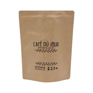 Flat Bottom Custom Coffee Packaging Bags 30g 50g 100g 250g 1kg Kraft Paper Stand Up Pouch With Valve for Coffee Tea Packaging