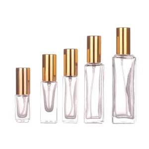 Flat Cylinder Glass Perfume & Essential Oil Bottles 10ml to 30ml Capacity with Pump Sprayer & Screw Cap for Packaging