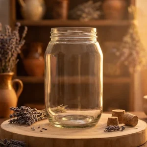 Flint Glass Storage Jar Wide Mouth Threaded Finish Kitchen Bulk Food Container