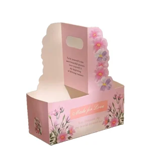 Flower Hand Bags Coffee Milk Tea Handle Boxes Valentine’s Day Gift Bags Square Handheld Gift Packaging Bags