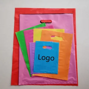 Foldable Clothing Packaging Plastic Bags with Handle Private Label T shirt Plastic Package Bag