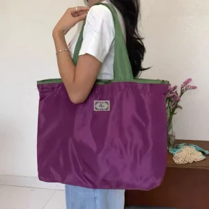 Foldable Shopping Bag Storage Bag Portable Supermarket Shopping Bag Large Size Drawstring Environmental Handbag