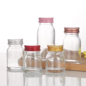Food Grade Glass Storage Jar with Lids for Honey Jam Milk Jelly Kitchen Use