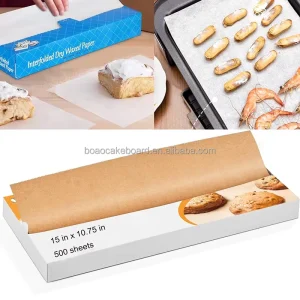 Food Grade Greaseproof Interfolded Wax Paperboard for Baking Coated Paper with PE for Bread Packaging