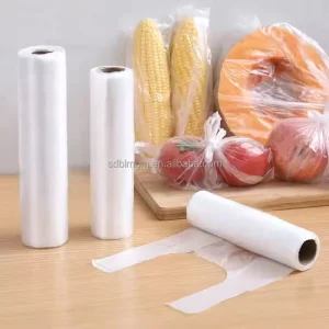 Food Grade HDPE Clear Flat Open Plastic Bags Heavy Duty Tear Resistant Bags for Fruit Vegetable Snack Food Packaging Storage