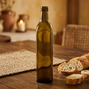 Food Grade Olive Oil Glass Bottles 100ml 250ml 500ml 750ml 1L Square Kitchen Cooking Oil Bottle with Screw Lid