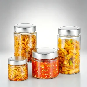 Food Grade Transparent Cylindrical Empty Glass Jar Kitchen Dry Food Storage Bottle