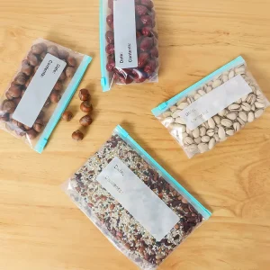 Food Grade Transparent Resealable Clear Freezer Zipper Slider Plastic Bags for Fruit Vegetable Meat Storage