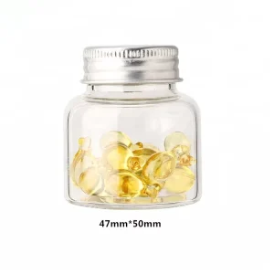 Food Medical Grade High Temperature Resistant Clear Glass Jar Twist Aluminum Screw Lid Portable Mini Glass Container