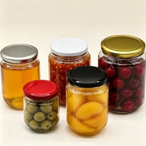 Food Safe Airtight Glass Jar with Metal Lid 100ml 1000ml for Pickle Honey Jams Spices Oliver Preserves and Dry Goods Storage