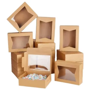 Food Safe Embossed Foldable Pastry Carton Display Window Durable Recyclable Paper Box Magnetic Closure for Macarons Muffins