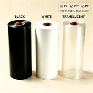 Food Safety High Durability Fire Resistant Heat Resistant Blister Plastic Roll Black White PP PS for Cup Lid Blister Process